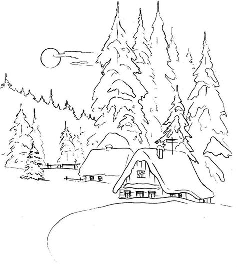 Desene Cu Peisaje De Iarna De Colorat Imagini și Planșe De Colorat Cu