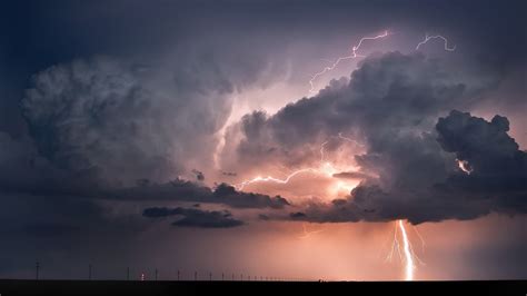 1920x1080 1920x1080 Nature Landscape Clouds Horizon Lightning Storm