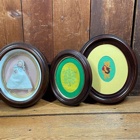 3pc Oval Framed Objects