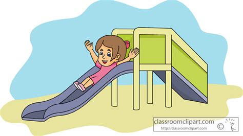 Recreation Clipart Girlgoingdownplaygroundslide Classroom Clipart
