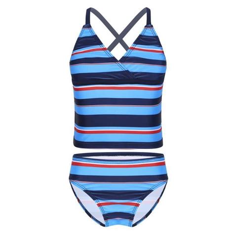 Maillot De Bain 2 Pièces Fille Enfant Tankini Spaghetti Bandoulière