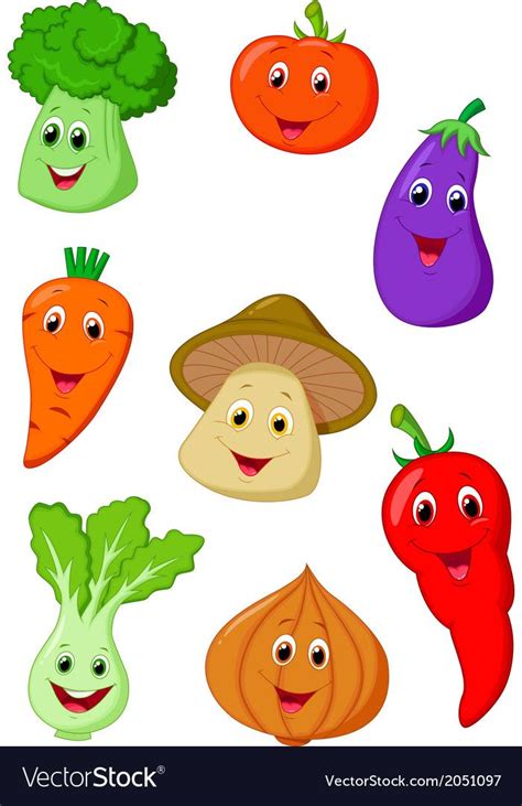Vector Illustration Of Cute Vegetable Cartoon Download A