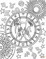 Zodiac Coloring Gemini Sign Signs Adult Para Colorear Colorir Printable Colouring Aries Signos Mandalas Star Zodiaco Del Colors Supercoloring Signo sketch template