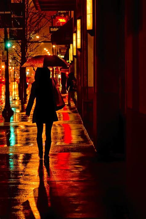 rain city night woman with umbrella photograph by nikolyn mcdonald winner in in honor of r