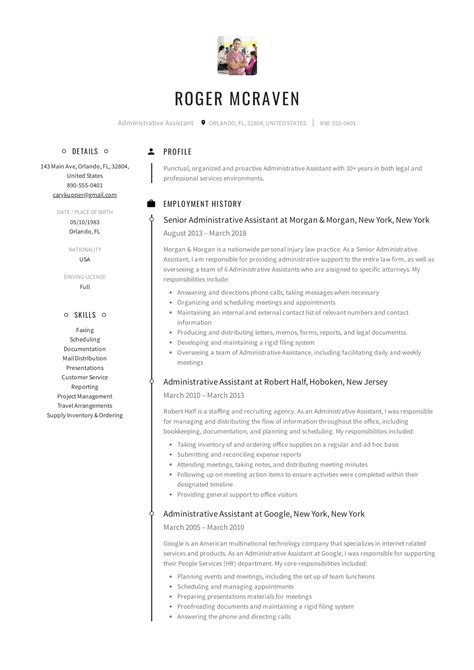 Sample Of Resume For Executive Assistant Temiarianae