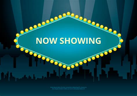Hollywood Lights Movie Sign Template And Cityscape 136399 Vector Art At