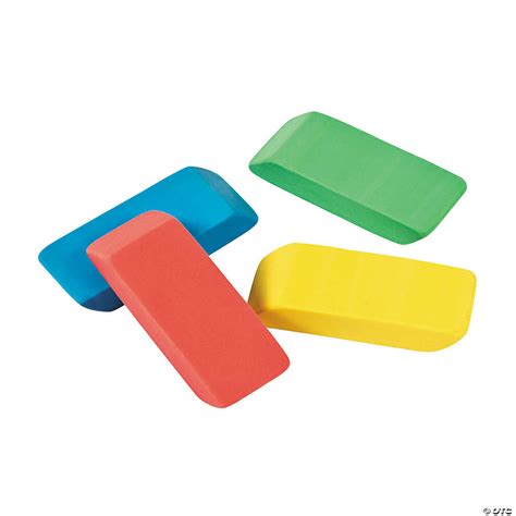 Beveled Rainbow Erasers 24 Pc Oriental Trading