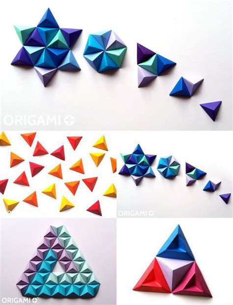 Origami Pyramid Pixels For 3d Paper Wall Art Origami Art Mural