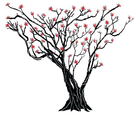 Japanese Cherry Blossom Tree Drawing Free Download On Clipartmag