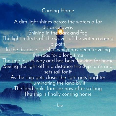 A Poem Written On The Ocean With An Image Of A Lighthouse In The