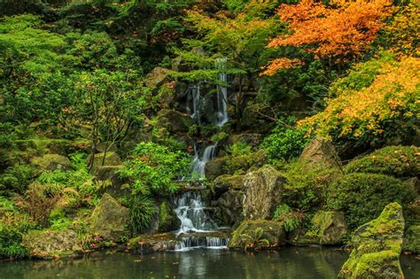 Portland Japanese Garden Waterfall Portland Oregon Japane Flickr