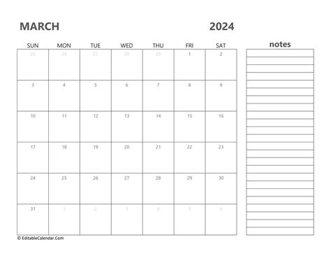 2024 March Calendar Printable Free Template Pdf December 2024 Calendar