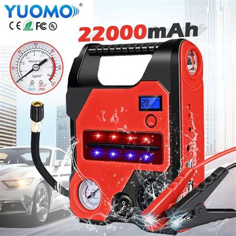 6 Volt Battery Jump Starter 2000a Car Emergency Tool 12v Power Bank Station With Air Compressor