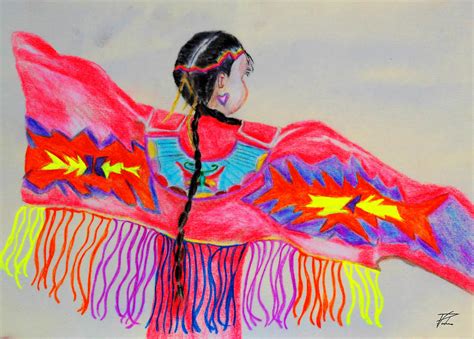 Native American Girl Dancer 1 Drawing By Angela Loya
