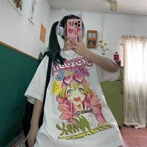 Anime Demon Slayer Kimetsu No Yaiba T Shirt Kanroji Mitsuri Tshirts