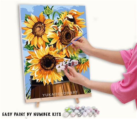 Sunflower Paint By Number Kit For Adults Garden Flowerseasy Diy