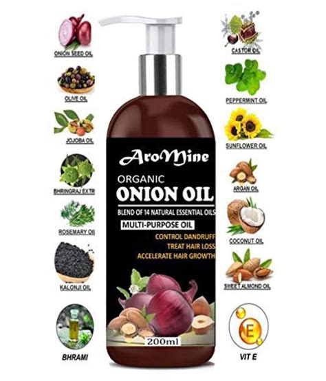 Aromine Onion Herbal Hair Oil Blend 14 Natural For Hair Growth 200 Ml