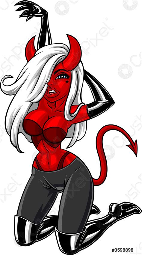 Sexy Red Devil Girl Stock Vector Crushpixel