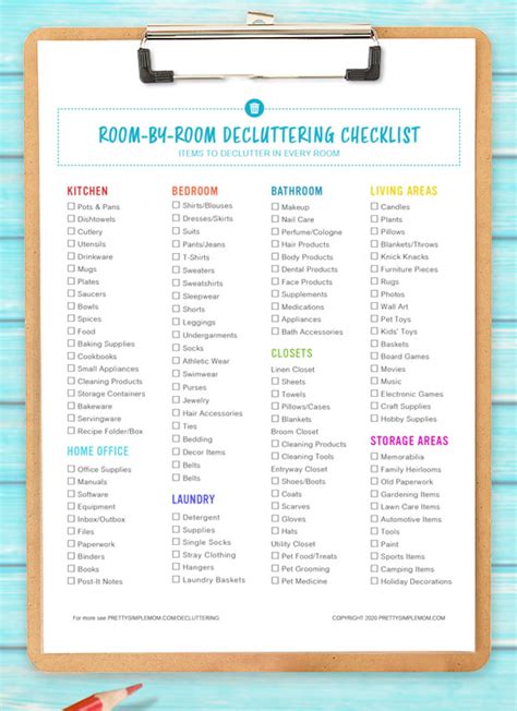 Free Printable Decluttering Checklist