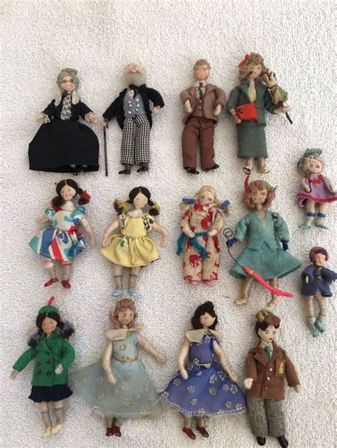 huge bundle job lot 15 vintage grecon dolls figures dolls house little people in… dolls house