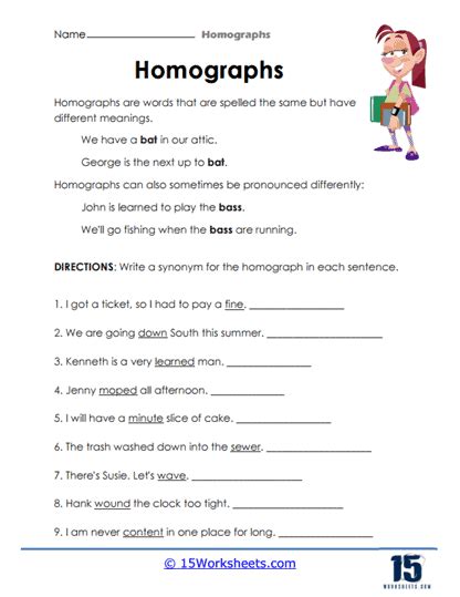Homographs Worksheets 15