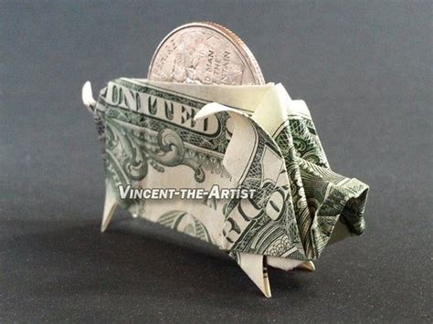 Piggy Bank Money Origami Dollar Bill Cash Sculptors Bank Note Etsy
