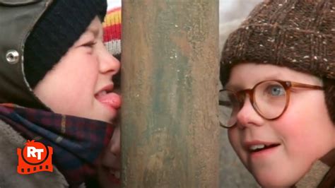 A Christmas Story Tongue Stuck To The Pole Scene Youtube