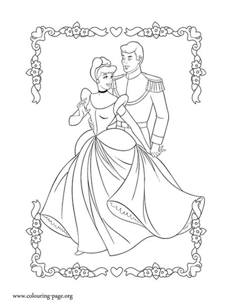 Cinderella Cinderella And Prince Charming Coloring Page Princess