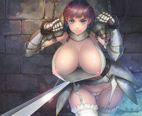 Asaki Takayuki Copyright Request 1girl Angry Armor Assisted Exposure Bdsm Blue Eyes
