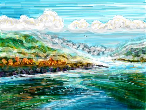 Sea Dean Paint A Masterpiece Misty River One Finger Drawing 2730