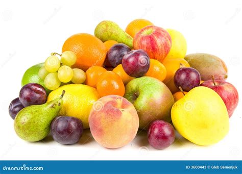 Pile Of Fruits Isolated Stock Photos Image 3600443