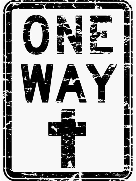One Way Sign Sticker For Sale By Calgacus Redbubble