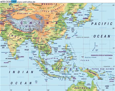 Map Of Far East Asia General Map Region Of The World Welt Atlasde