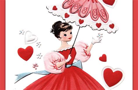 Retro 1950s Valentine Of A Girl With Her Poodle Vintage Fangirl
