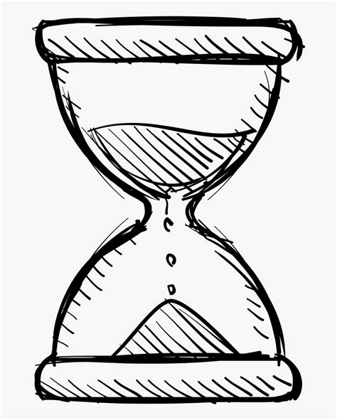 Hourglass Coloring Page Time Hourglass Drawing Hd Png Download Kindpng