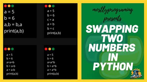 24 Swap Two Numbers In Python Using 4 Different Methods Complete