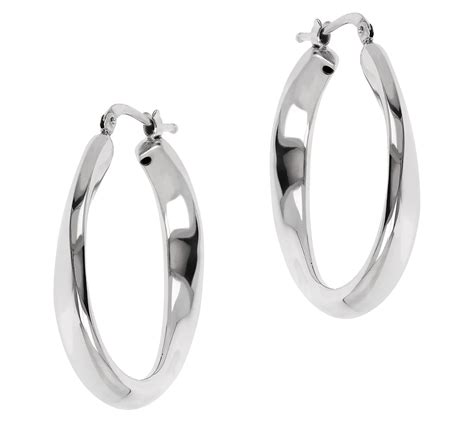 Louis Dell Olio Sterling Twisted Round Hoop Earrings Qvc Com