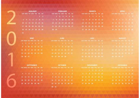 Free Abstract Vector 2016 Polygonal Calendar 88240 Vector Art At Vecteezy