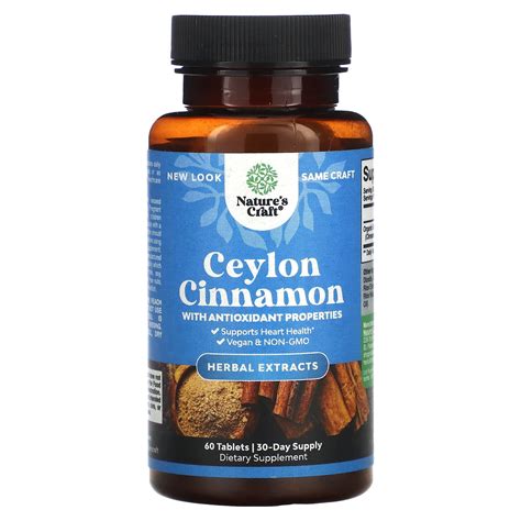 Natures Craft Ceylon Cinnamon 60 Tablets
