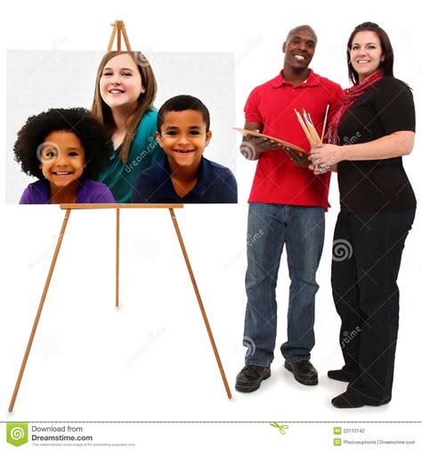 Schönes Zwischen Verschiedenen Rassen Familien-Portrait Stockfoto ...
