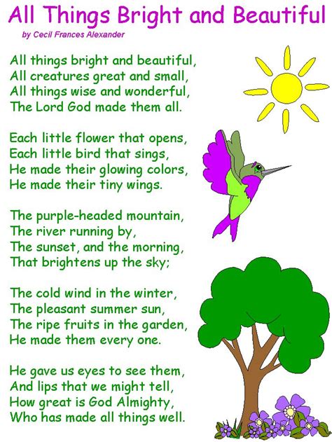 Dltks Template Printing In 2022 Nature Poems For Kids Kids Poems