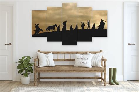 Lord Of The Rings Fellowship 5 Piece Canvas Art Lotr 5 Panel Etsy