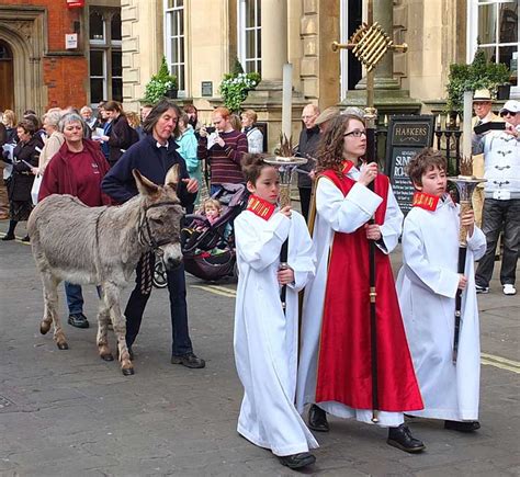 Pictured Joey The Donkey Leads Palm Sunday Procession To York Minster