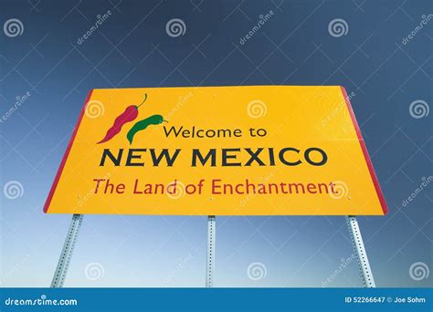 Welcome To New Mexico State Sign The Land Of Enchantment Stock Image