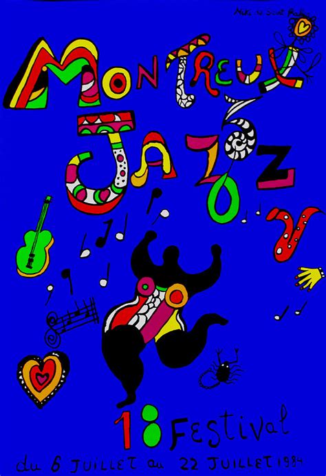 1984 Original Swiss Poster Montreux Jazz Festival Niki De Saint Phalle