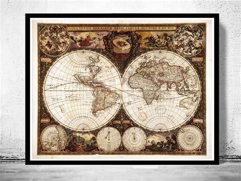 Old World Map 1660 Vintage Map Wall Map Print Vintage Maps And Prints