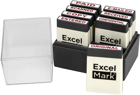 Excelmark Mini Office Message Rubber Storage Tray And Stamp Set