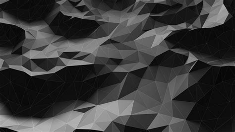 Black And Gray Cubist Painting Low Poly Triangle 3d 2k Wallpaper