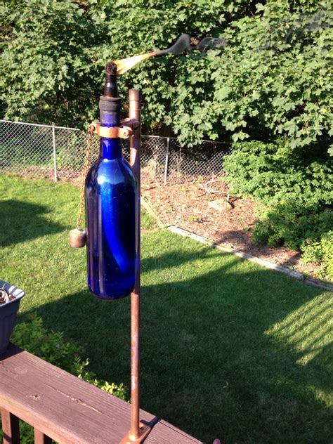 Outdoor Copper Wine Bottle Tiki Torch Kit