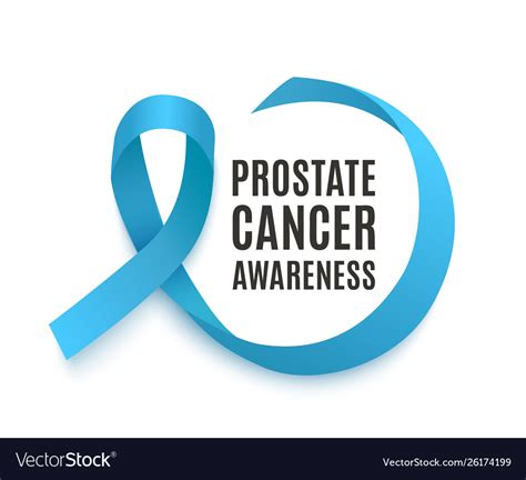 Prostate Cancer Awareness Banner With Blue Ribbon Vector Image